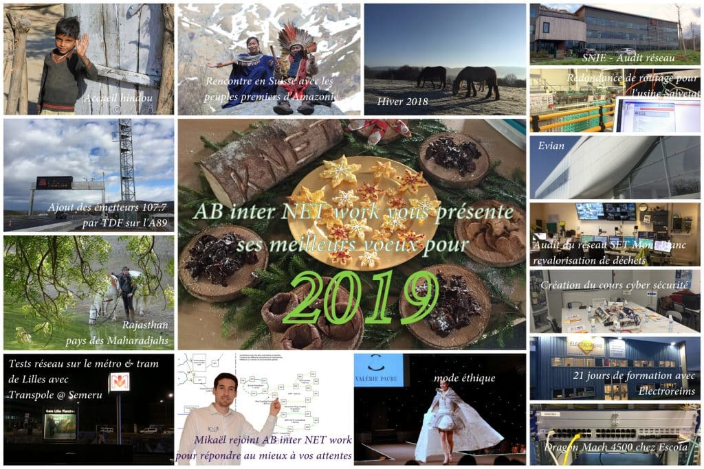 Photomontage de quelques missions et évènements importants de l'année 2018 et Voeux 2019